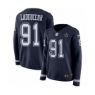 Women's Nike Dallas Cowboys #91 L. P. Ladouceur Limited Navy Blue Therma Long Sleeve NFL Jersey