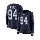 Women's Nike Dallas Cowboys #94 DeMarcus Ware Limited Navy Blue Therma Long Sleeve NFL Jersey