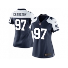 Women's Nike Dallas Cowboys #97 Taco Charlton Limited Navy Blue Throwback Alternate NFL Jersey