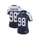 Women's Nike Dallas Cowboys #98 Tyrone Crawford Vapor Untouchable Limited Navy Blue Throwback Alternate NFL Jersey