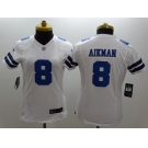 nike women nfl dallas cowboys #8 aikman white[nike]