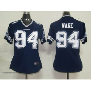 nike women nfl dallas cowboys #94 ware blue[nike]