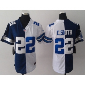 nike women nfl jerseys dallas cowboys #22 e.smitth blue-white[Elite split]