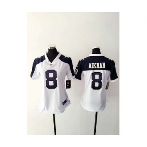 nike women nfl jerseys dallas cowboys #8 aikman white(nike thankgivings)