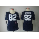 nike women nfl jerseys dallas cowboys #82 witten blue[breast cancer awareness]
