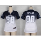 nike women nfl jerseys dallas cowboys #88 dez bryant blue-white[Elite drift fashion][second version]
