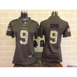 nike women nfl jerseys dallas cowboys #9 romo army green[nike Limited Salute To Service]