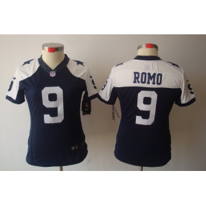 nike women nfl jerseys dallas cowboys #9 romo grey blue[nike limited throwback]