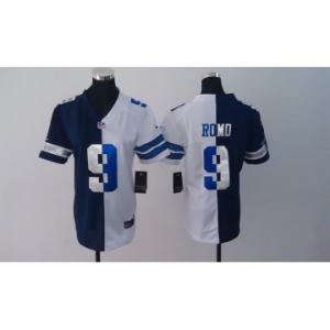 nike women nfl jerseys dallas cowboys #9 romo grey white-blue[nike split]