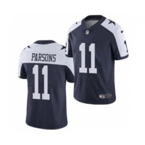 Youth Dallas Cowboys #11 Micah Parsons 2021 NFL Draft Thanksgivens Blue Vapor Limited Stitched Jersey