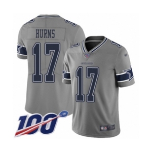 Youth Dallas Cowboys #17 Allen Hurns Limited Gray Inverted Legend 100th Season Football Jersey