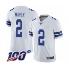 Youth Dallas Cowboys #2 Brett Maher White Vapor Untouchable Limited Player 100th Season Football Jersey
