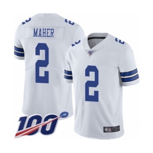 Youth Dallas Cowboys #2 Brett Maher White Vapor Untouchable Limited Player 100th Season Football Jersey