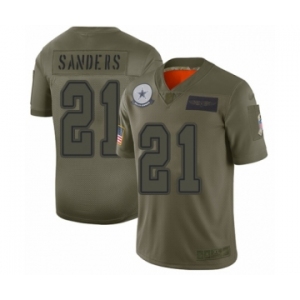 Youth Dallas Cowboys #21 Deion Sanders Limited Camo 2019 Salute to Service Football Jersey