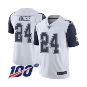 Youth Dallas Cowboys #24 Chidobe Awuzie Limited White Rush Vapor Untouchable 100th Season Football Jersey