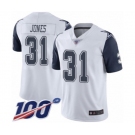 Youth Dallas Cowboys #31 Byron Jones Limited White Rush Vapor Untouchable 100th Season Football Jersey