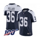 Youth Dallas Cowboys #36 Tony Pollard Navy Blue Throwback Alternate Vapor Untouchable Limited Player 100th Season Football Jersey