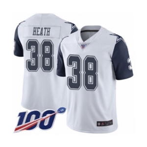 Youth Dallas Cowboys #38 Jeff Heath Limited White Rush Vapor Untouchable 100th Season Football Jersey