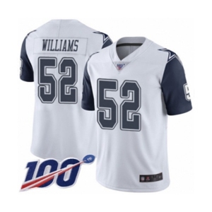 Youth Dallas Cowboys #52 Connor Williams Limited White Rush Vapor Untouchable 100th Season Football Jersey