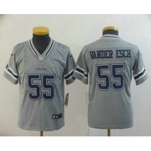 Youth Dallas Cowboys #55 Leighton Vander Esch Grey 2019 Inverted Legend Stitched NFL Nike Limited Jersey