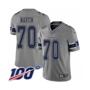 Youth Dallas Cowboys #70 Zack Martin Limited Gray Inverted Legend 100th Season Football Jersey