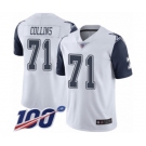 Youth Dallas Cowboys #71 La'el Collins Limited White Rush Vapor Untouchable 100th Season Football Jersey
