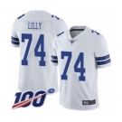 Youth Dallas Cowboys #74 Bob Lilly White Vapor Untouchable Limited Player 100th Season Football Jersey