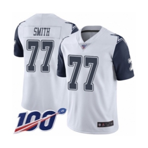 Youth Dallas Cowboys #77 Tyron Smith Limited White Rush Vapor Untouchable 100th Season Football Jersey