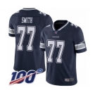Youth Dallas Cowboys #77 Tyron Smith Navy Blue Team Color Vapor Untouchable Limited Player 100th Season Football Jersey