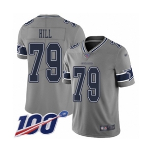 Youth Dallas Cowboys #79 Trysten Hill Limited Gray Inverted Legend 100th Season Football Jersey