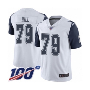 Youth Dallas Cowboys #79 Trysten Hill Limited White Rush Vapor Untouchable 100th Season Football Jersey