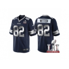 Youth Dallas Cowboys #82 Jason Witten Navy Blue 2017 Super Bowl LI Patch Steel Silver Limited Jersey