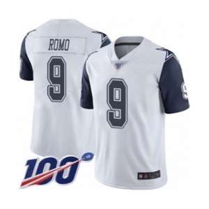 Youth Dallas Cowboys #9 Tony Romo Limited White Rush Vapor Untouchable 100th Season Football Jersey