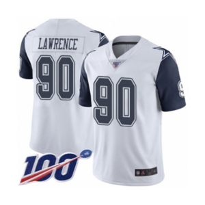 Youth Dallas Cowboys #90 DeMarcus Lawrence Limited White Rush Vapor Untouchable 100th Season Football Jersey