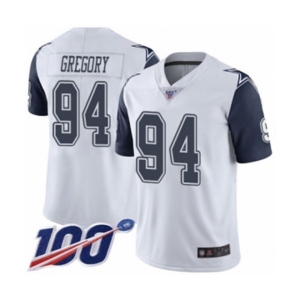 Youth Dallas Cowboys #94 Randy Gregory Limited White Rush Vapor Untouchable 100th Season Football Jersey