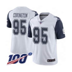 Youth Dallas Cowboys #95 Christian Covington Limited White Rush Vapor Untouchable 100th Season Football Jersey