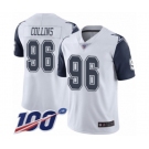 Youth Dallas Cowboys #96 Maliek Collins Limited White Rush Vapor Untouchable 100th Season Football Jersey