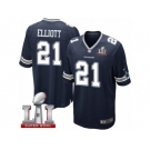 Youth Nike Dallas Cowboys #21 Ezekiel Elliott Elite Navy Blue Team Color Super Bowl LI NFL Jersey