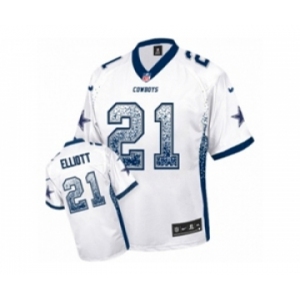 Youth Nike Dallas Cowboys #21 Ezekiel Elliott Elite White Drift Fashion NFL Jersey