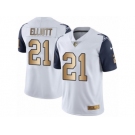 Youth Nike Dallas Cowboys #21 Ezekiel Elliott Limited White Gold Rush NFL Jersey