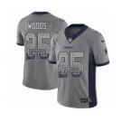 Youth Nike Dallas Cowboys #25 Xavier Woods Limited Gray Rush Drift Fashion NFL Jersey
