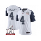 Youth Nike Dallas Cowboys #4 Dak Prescott Limited White Rush Super Bowl LI NFL Jersey