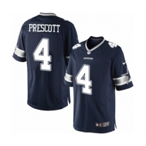 Youth Nike Dallas Cowboys #4 Dak Prescott Navy Blue Team Color NFL Jersey