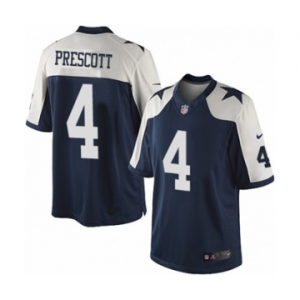 Youth Nike Dallas Cowboys #4 Dak Prescott Navy Blue Throwback Alternate NFL Jersey