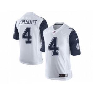 Youth Nike Dallas Cowboys #4 Dak Prescott White Stitched NFL Rush Jersey