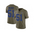 Youth Nike Dallas Cowboys #51 Kyle Wilber Limited Olive 2017 Salute to Service NFL Jersey