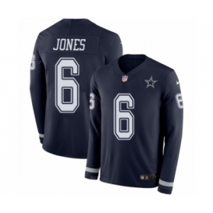 Youth Nike Dallas Cowboys #6 Chris Jones Limited Navy Blue Therma Long Sleeve NFL Jersey
