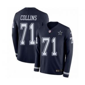 Youth Nike Dallas Cowboys #71 La'el Collins Limited Navy Blue Therma Long Sleeve NFL Jersey