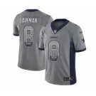 Youth Nike Dallas Cowboys #8 Troy Aikman Limited Gray Rush Drift Fashion NFL Jersey