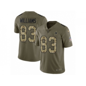 Youth Nike Dallas Cowboys #83 Terrance Williams Limited Olive Camo 2017 Salute to Service NFL Jersey